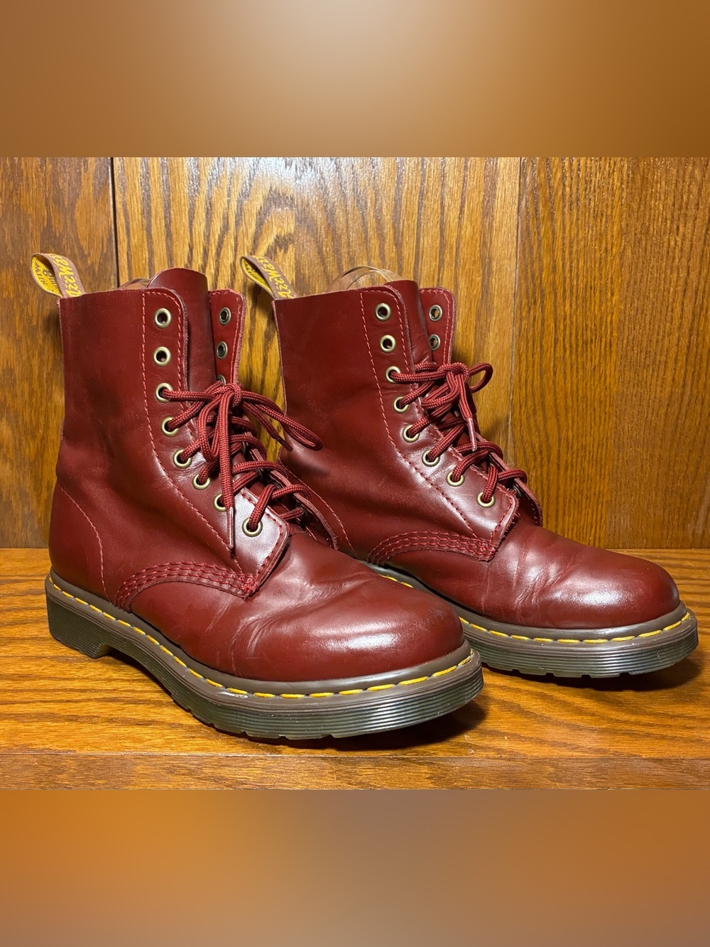 Dr. Martens Pascal Red Leather 8 Eye Combat Boots Women’s 7